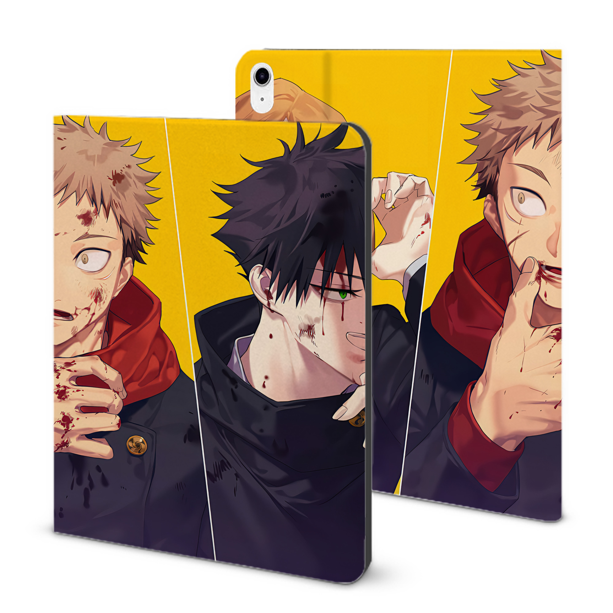 （画像用） 呪術廻戦 Jujutsu Kaisen IPad ケース ブック型 PUレザー TPU 耐衝撃 軽量 薄型 ペン収納なし 全面保護 IPad 各モデル対応